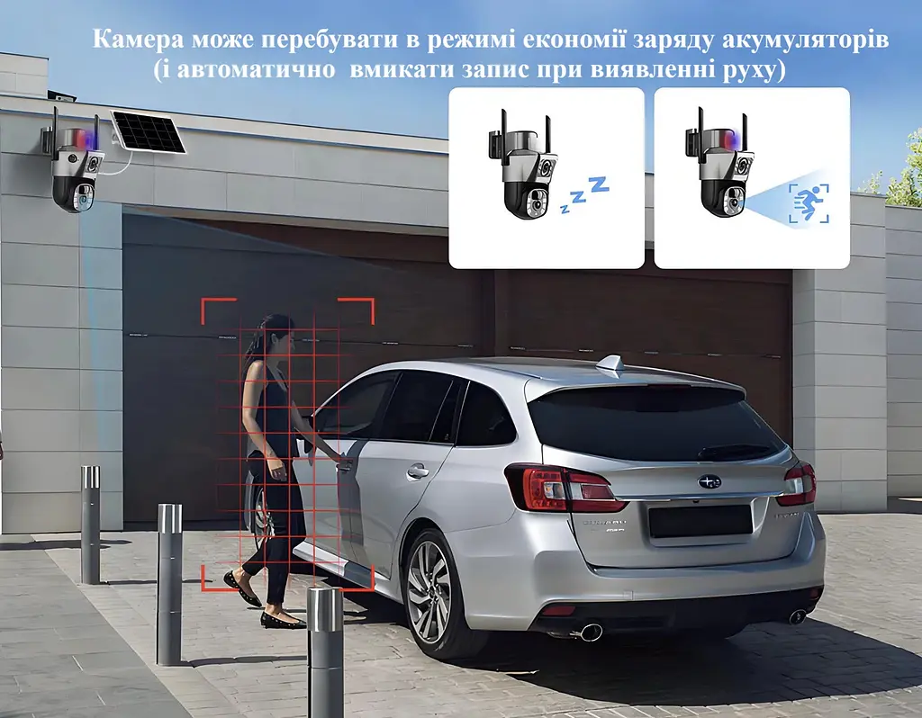 Вулична 4G камера VCS09 сонячна панель з 2 лінзами  сонячна панель зарядки акумулятор 8000мАг  PIR сенсор руху - фото 6
