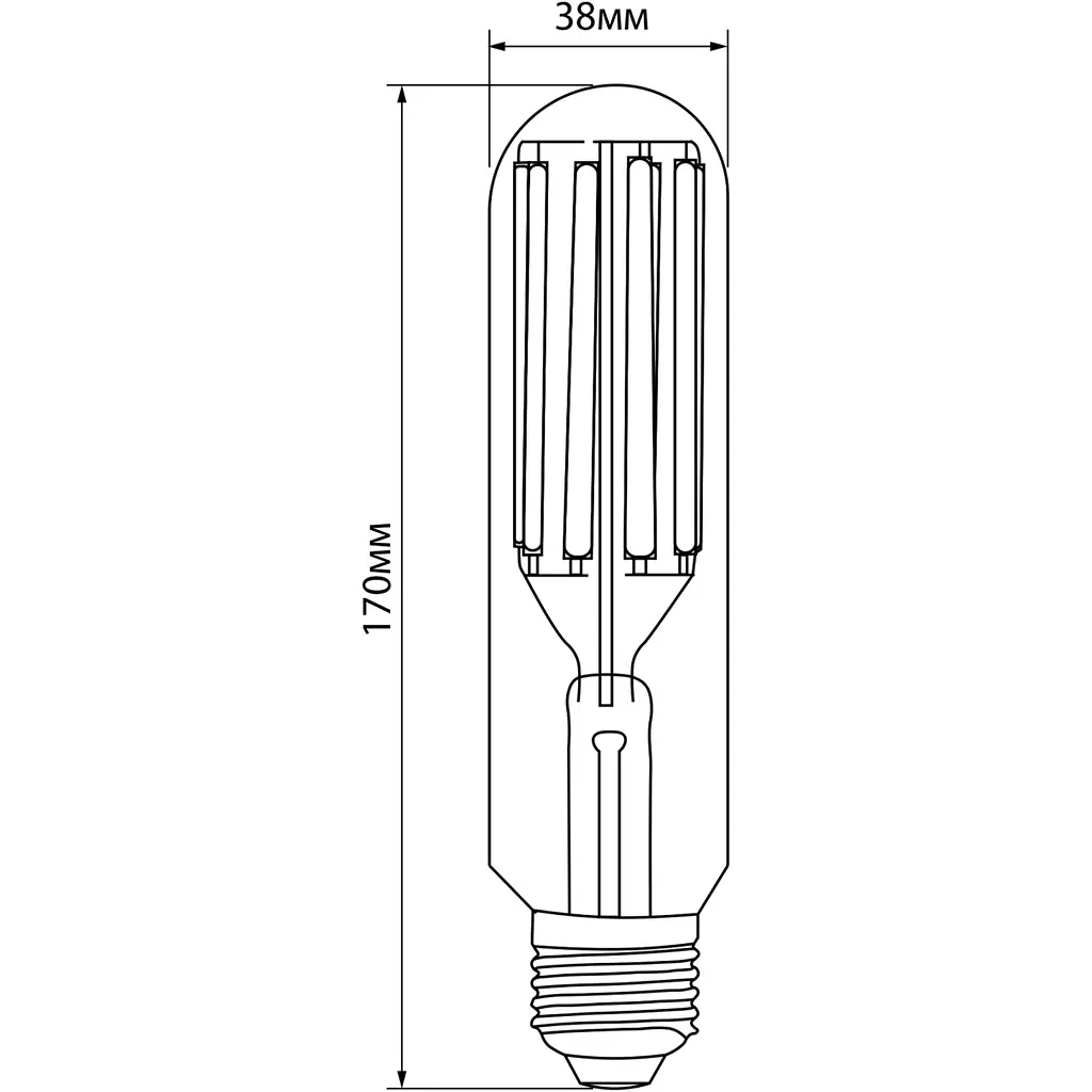 LED лампа VIDEX Filament T38F 24W E27 5000K (VL-T38F-24275) - фото 3