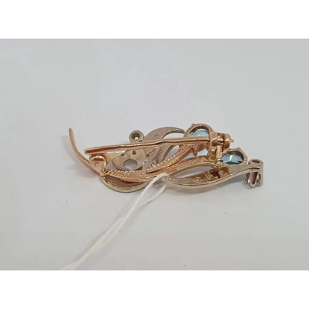 Золота брошка Гаразд з діамантами та топазом. 3082157 - фото 2