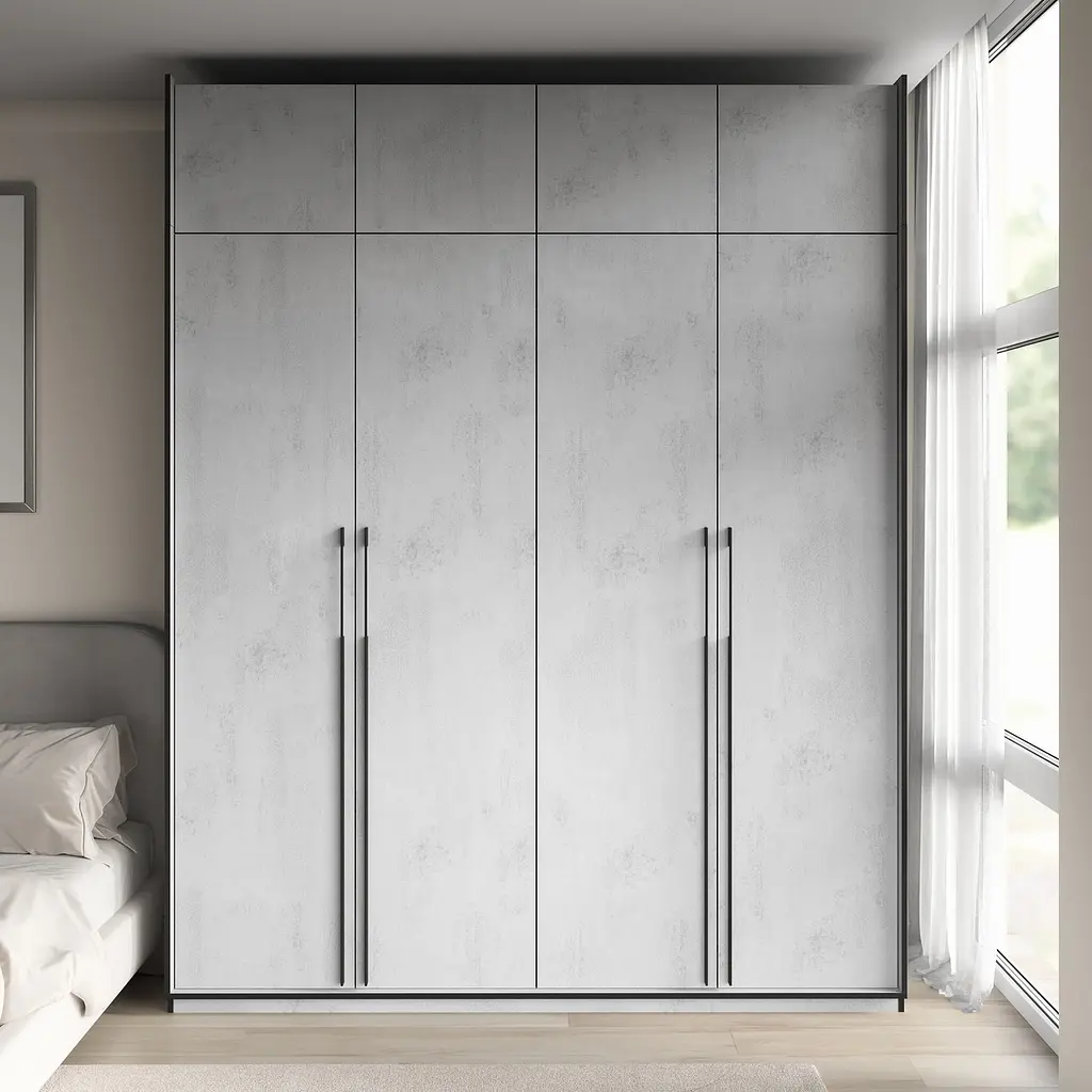 Шафа для одягу Flamecame у спальню з двома штангами на 4 двері FR-18 Тефра - фото 3