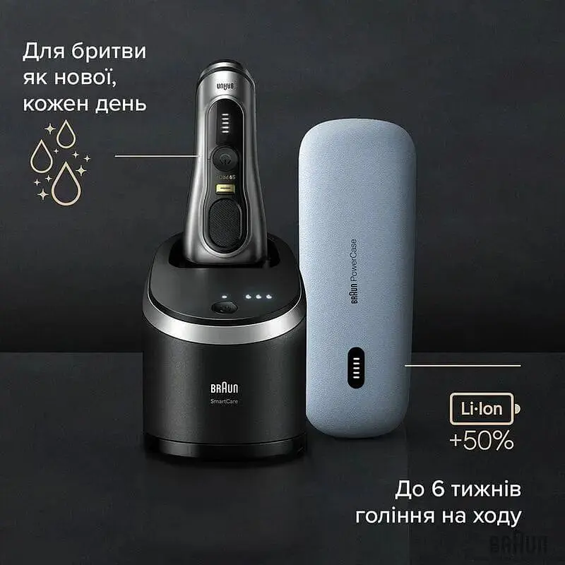 Електробритва Braun Series 9 Pro+ 9577cc Wet&Dry Silver/Black UA - фото 5