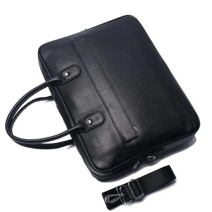 Шкіряна чоловіча сумка-портфель для ноутбука Tiding Bag M364A чорна - фото 3