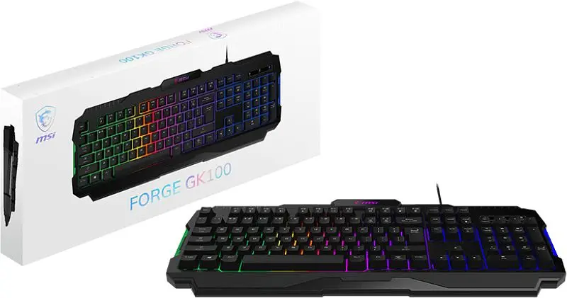 Мембранна ігрова клавіатура MSI FORGE GK-100 Black, 104 клавіші, USB-A, EN/UKR/RU, ColorLED - фото 5