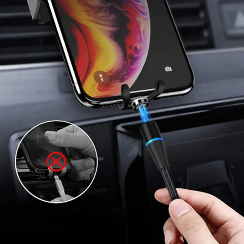 Дата кабель USB 2.0 AM to Lightning + Micro 5P + USB-C 1.0m Magnetic ColorWay (CW-CBUU038-BK) - фото 7