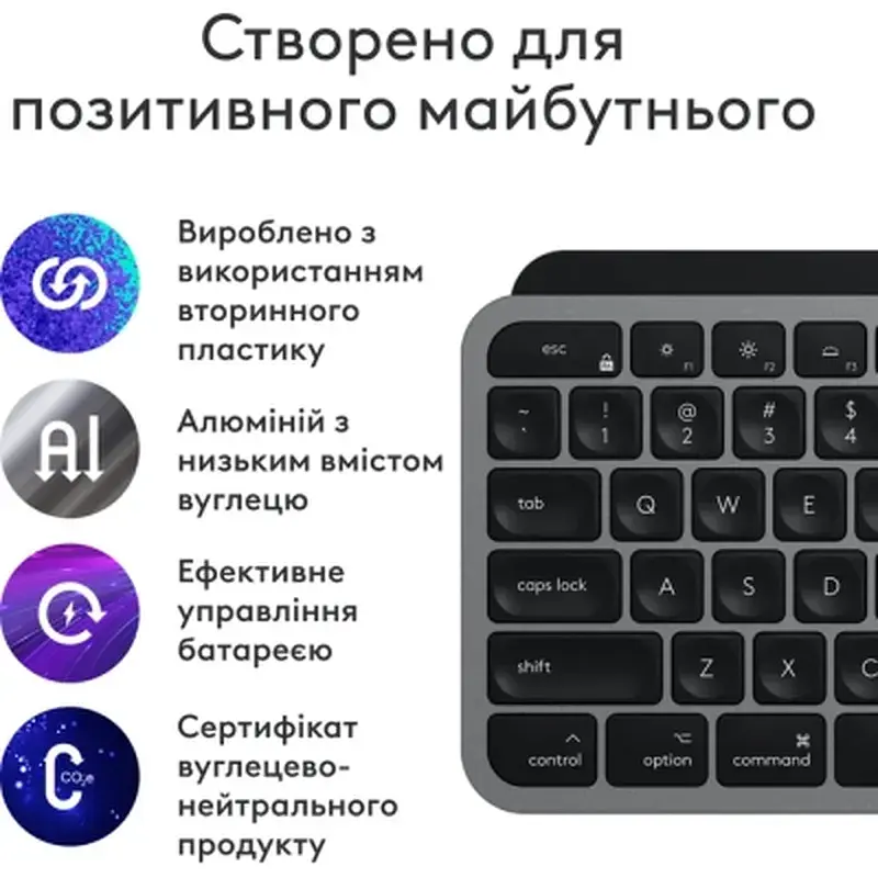Комплект Logitech MX Keys S Combo для MAC Bluetooth/Wireles UA Space Grey (920-012845) - фото 2
