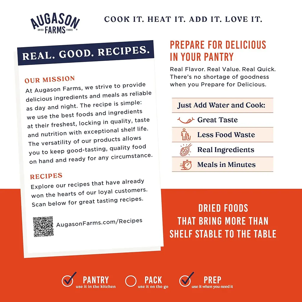 Картопляний крем-суп сублимований з великим терміном придатності 25 років Augason Farms, 36 порцій (101093) - фото 3