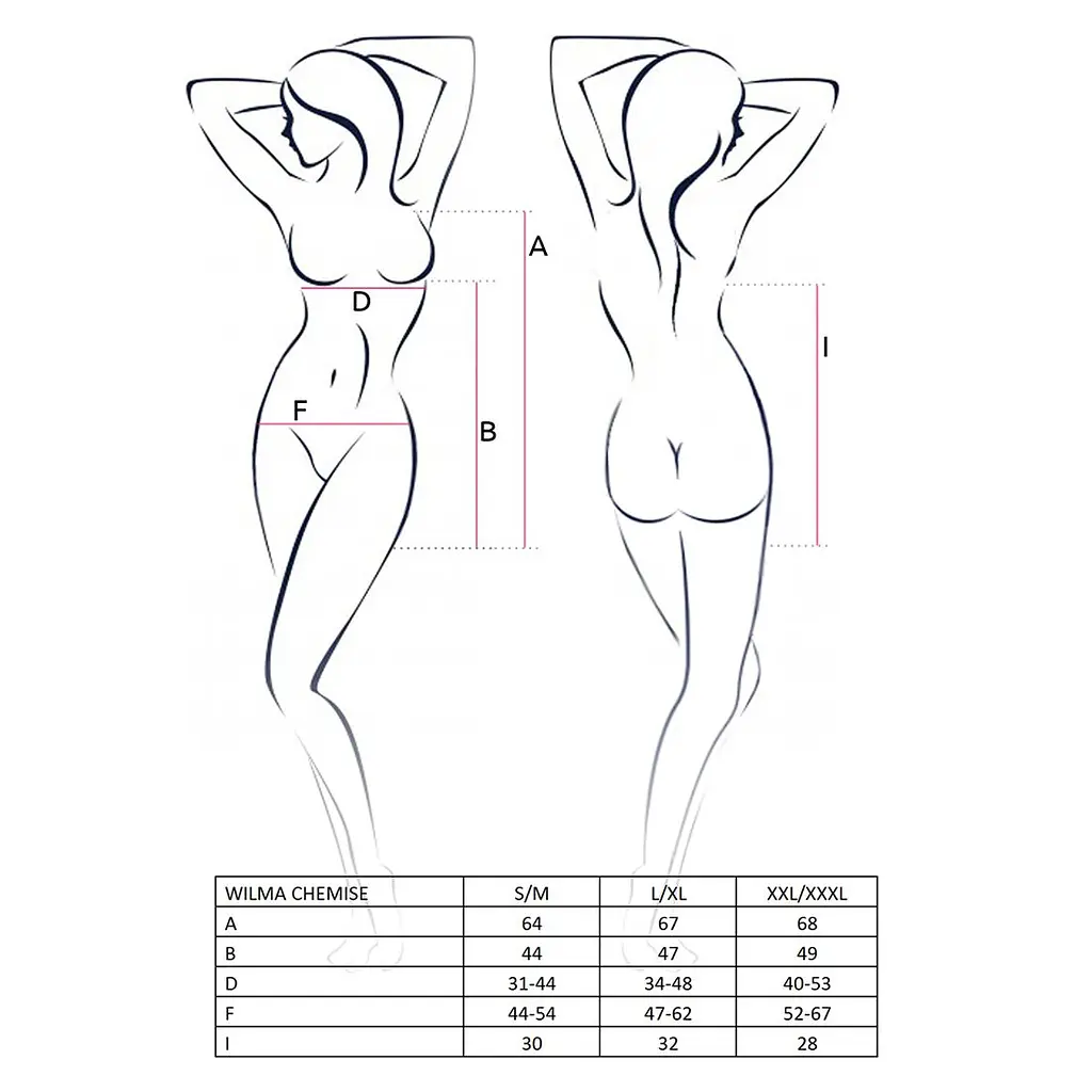 Сорочка приталена з чашечками WILMA CHEMISE white L/XL - Passion, трусики - фото 3