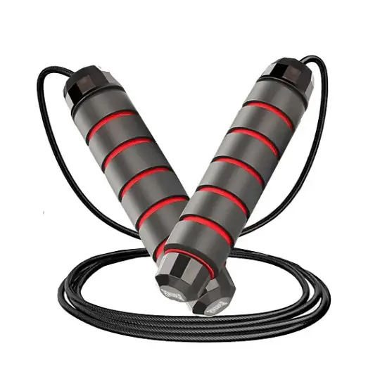 Скакалка швидкісна PowerPlay 4210 Power Weighted Jump Rope Чорна 2,7 м (PP_4210_Black/Red) - фото 3
