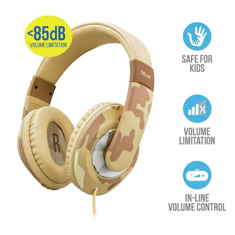 Наушники Trust Sonin Kids Over-Ear Desert Camo (22204) - фото 6