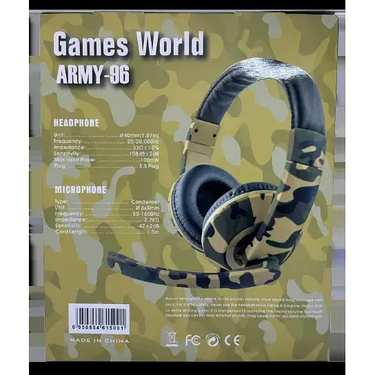 Універсальні накладні навушники Army96 A Bluetooth хакі (MER-15579_481) - фото 3