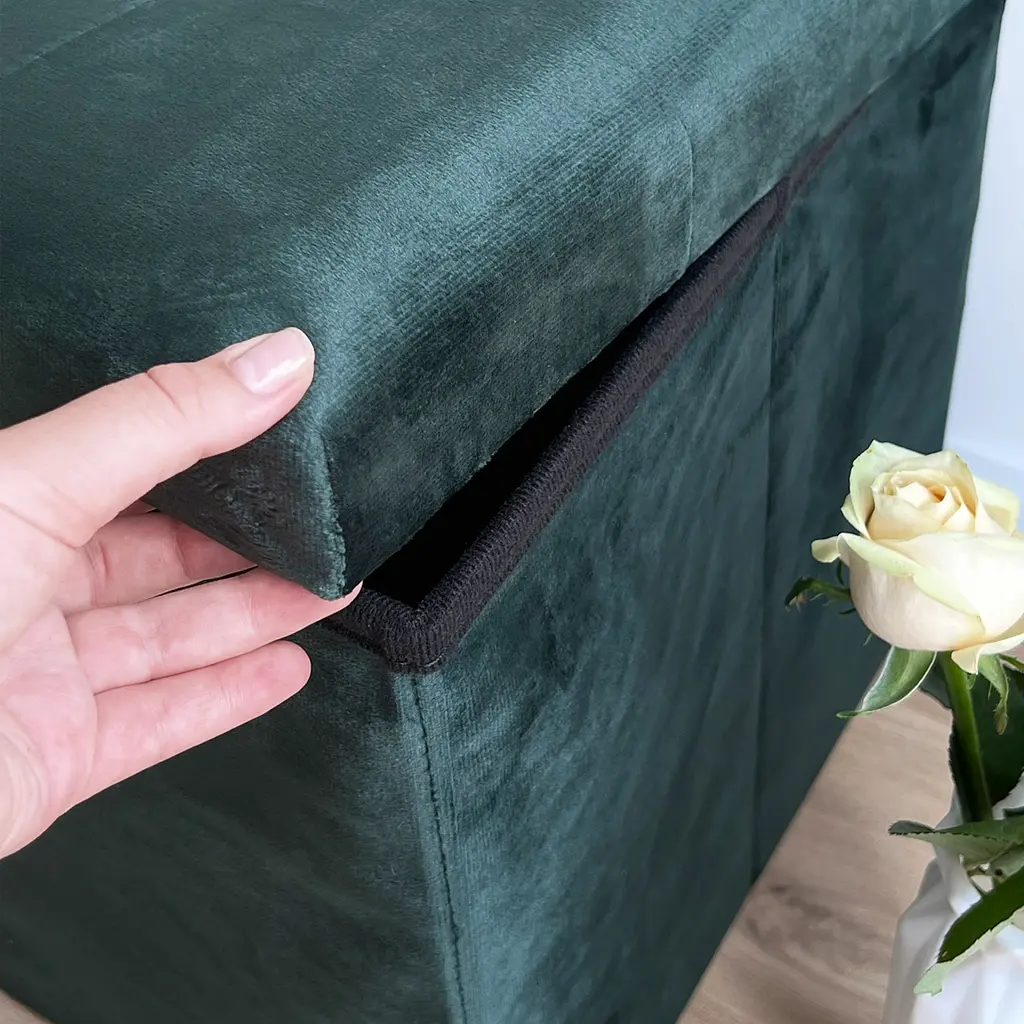 Пуф для зберігання МВМ My Home велюровий 380х380х380 мм зелений (TH-05 GREEN) - фото 8