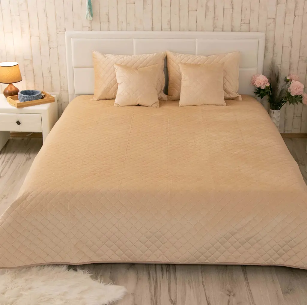 Покривало Руно VeLour 150х220 "Beige ромб" (360.55_Beige ромб) - фото 6