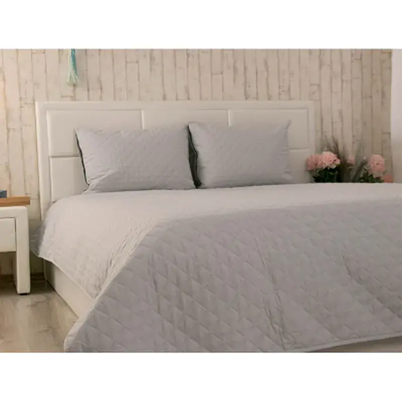 Покривало Руно двостороннє декоративне Velour Dark Grey ромб 150х220 см (360.55_Dark Grey ромб) - фото 9