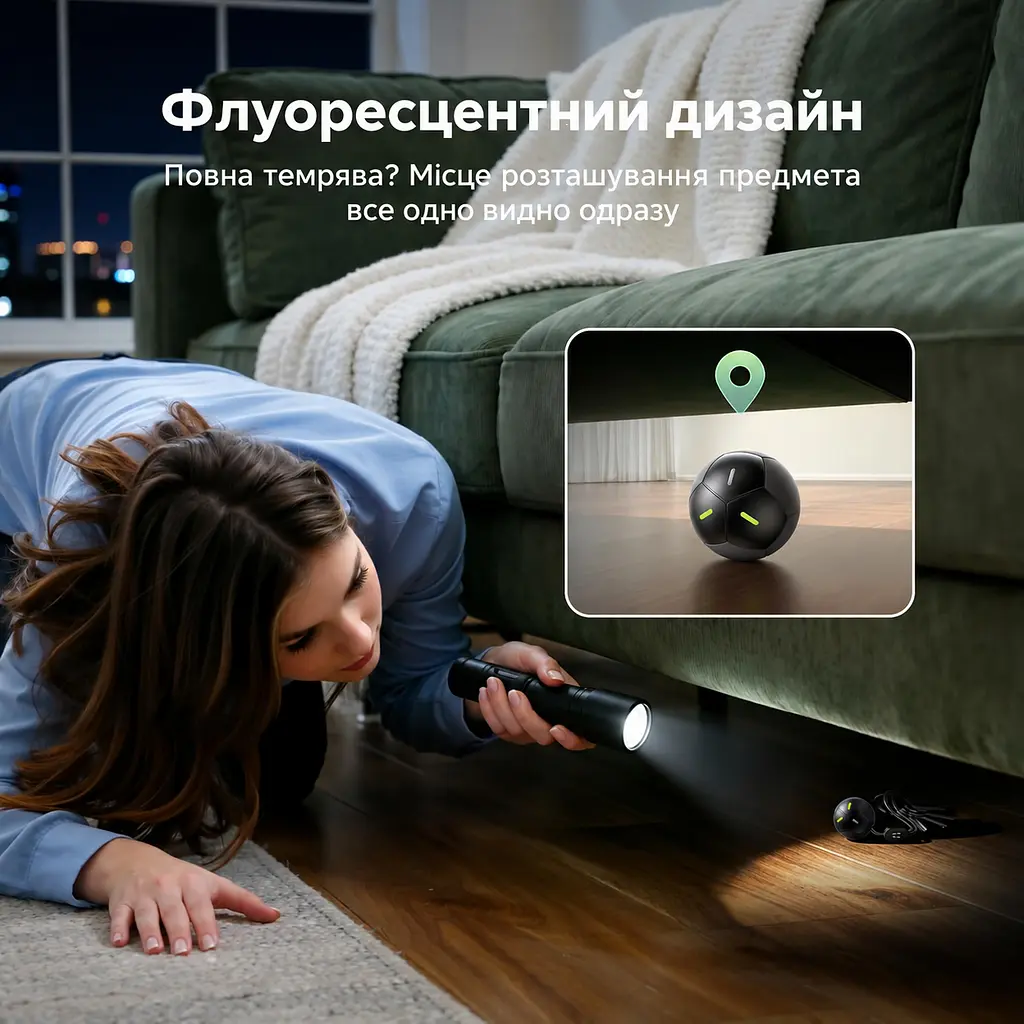Bluetooth-трекер для пошуку речей UGREEN FineTrack Duo 2 FT311 AirTag пошукова мітка Apple Find My для iPhone та iPad з iOS/iPadOS 14.5 або новішими звуковий пошук до 110 дБ сповіщення про забуті речі режим втрати з контактами власника пиловологозахист IP68 фотолюмінесцентні елементи батарея на 5–7 років без можливості заміни та перезаряджання чорний (95344) - фото 10