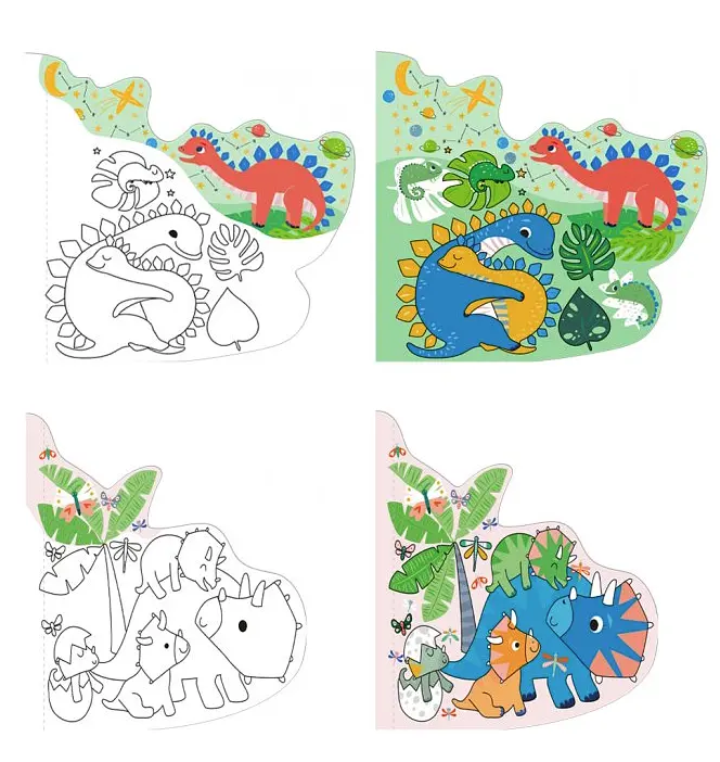 Набір для творчості Avenir 3 в 1 багатораза водяна розмальовка Динозаври (CH211776) - фото 3