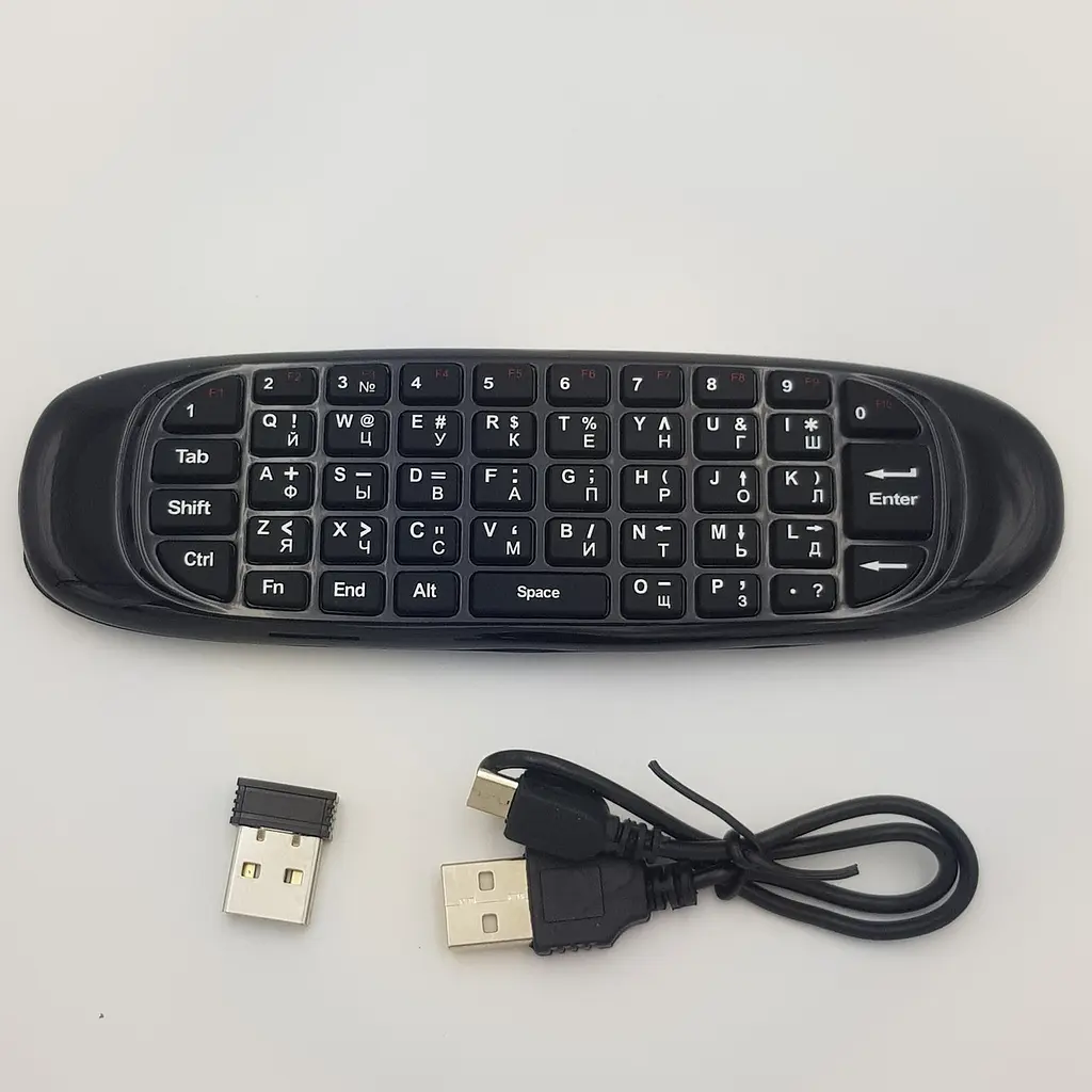Пульт повітряна мишка Air Mouse Keyboard з російською клавіатурою UKC чорний - фото 2