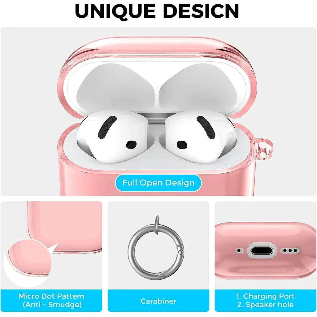 Чехол AhaStyle Silicone Case для Apple AirPods 4 Transparent Pink [CP-WG164-CPK] [133824] - фото 3