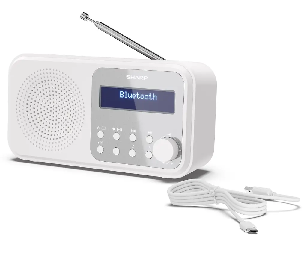 Радіоприймач портативний Sharp DRP420WH DAB+, FM, Bluetooth, батарейки, мережа - фото 6