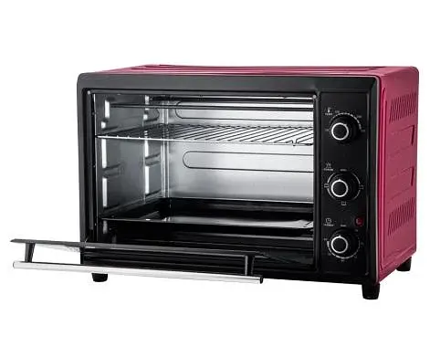 Електродуховка Liberton LEO-400 Red, 2000W, 40 л, поворотні перемикачі, індикатор роботи, таймер, 3 режими нагрівання, термостат 250 град, комплектація решітка, деко, тримач для деко - фото 2