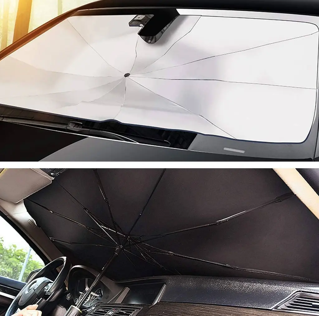 Сонцезахисна парасолька для лобового скла автомобіля 79х145 см - фото 4