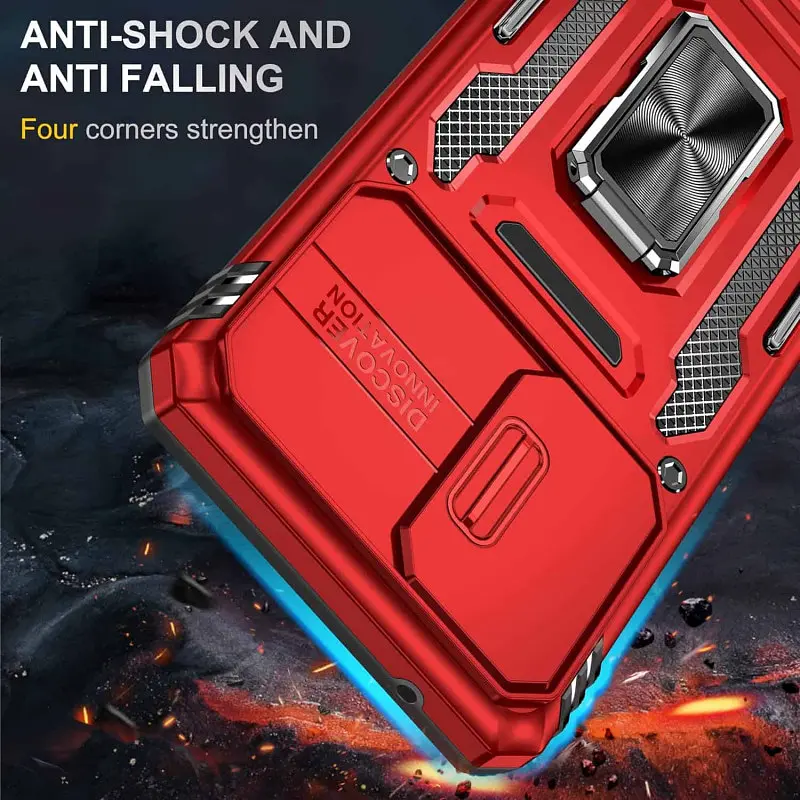 Ударостійкий чохол Camshield Army Ring для Samsung Galaxy A73 5G Червоний / Red - фото 7