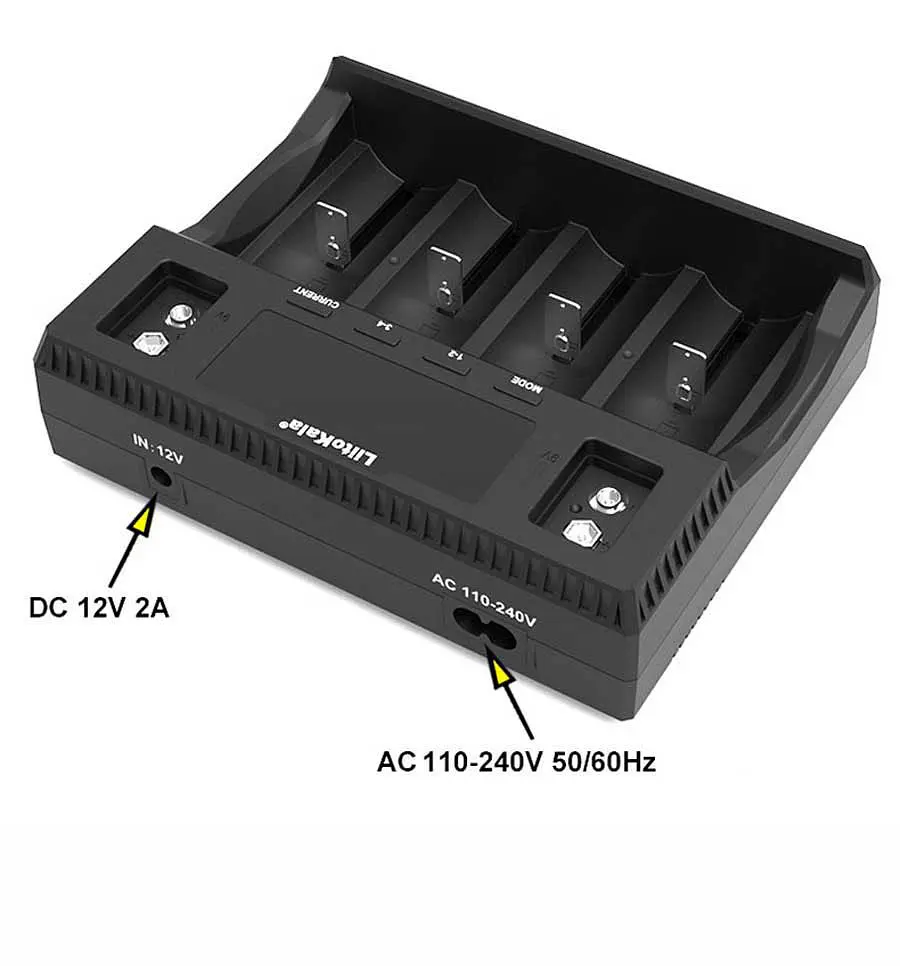 Зарядний пристрій LiitoKala Lii-D4XL для акумуляторів АА, ААА, 18650, 21700, 26650, 32700 Li-ion, Ni-MH, Ni-Cd, LiFePO4, Крона 9В (19420) - фото 3
