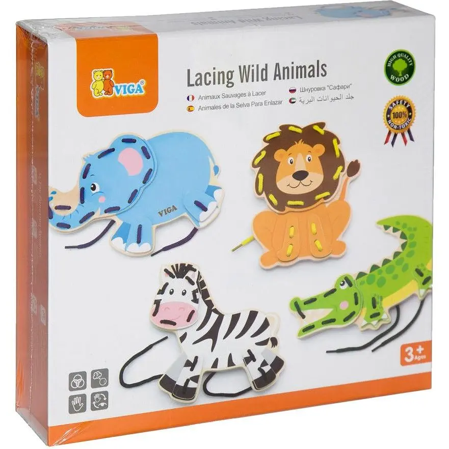 Дерев'яна шнурівка Viga Toys Африканські звірята (51326) - фото 3