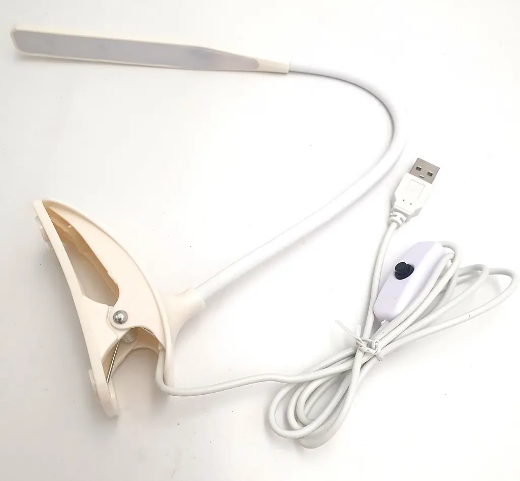 Світлодіодна настільна USB-лампа 14 LED гнучка на прищіпці з вимикачем UKC TUBE LIGHT 7388 біла - фото 7