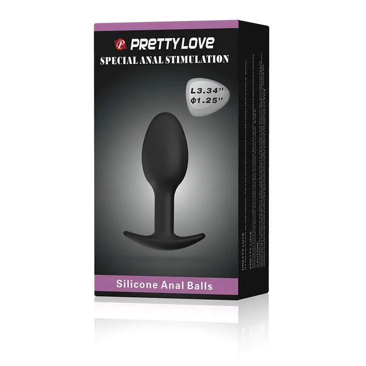 Анальна пробка Pretty Love Silicone Anal Plug 8.4 см (чорний) - фото 9