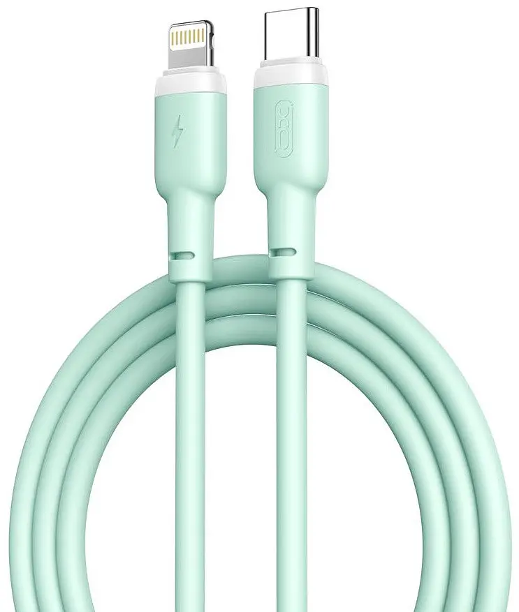 USB Кабель XO NB208A Type-C-Lightning Liquid Silicone 20W 3A 1.0m Зелений