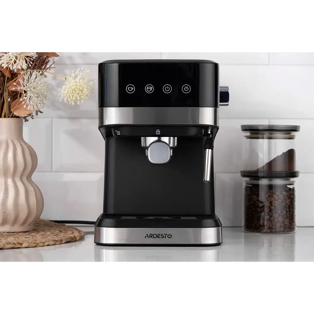 Кавоварка Ardesto рожкова 1.5 л мелена чорно-срібляста - фото 2