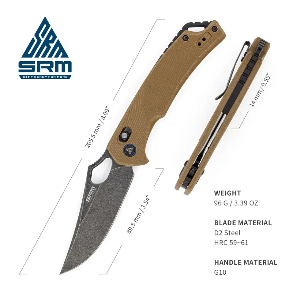 Ніж складаний SRM Retriever 9202-GW, коричневий - фото 7