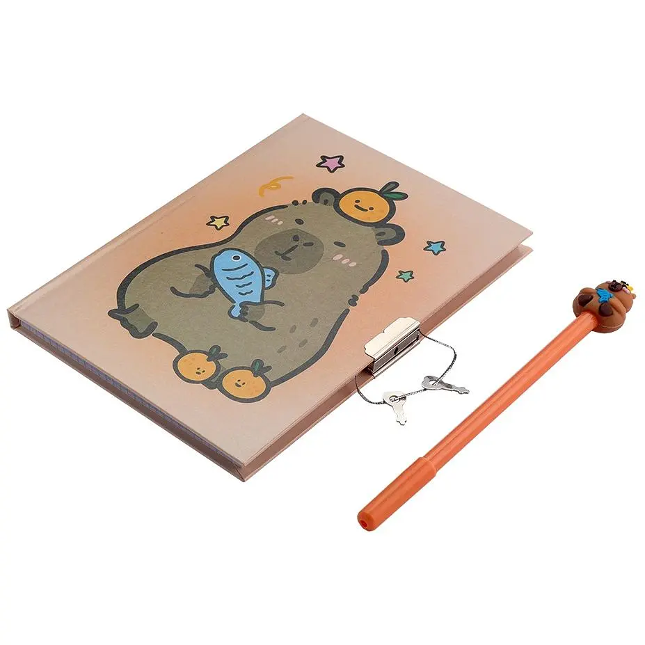 Блокнот ZiBi Capybara 1 Kids Line с замком и ручкой 203х225 мм клетка 50 листов (ZB.700013) - фото 3