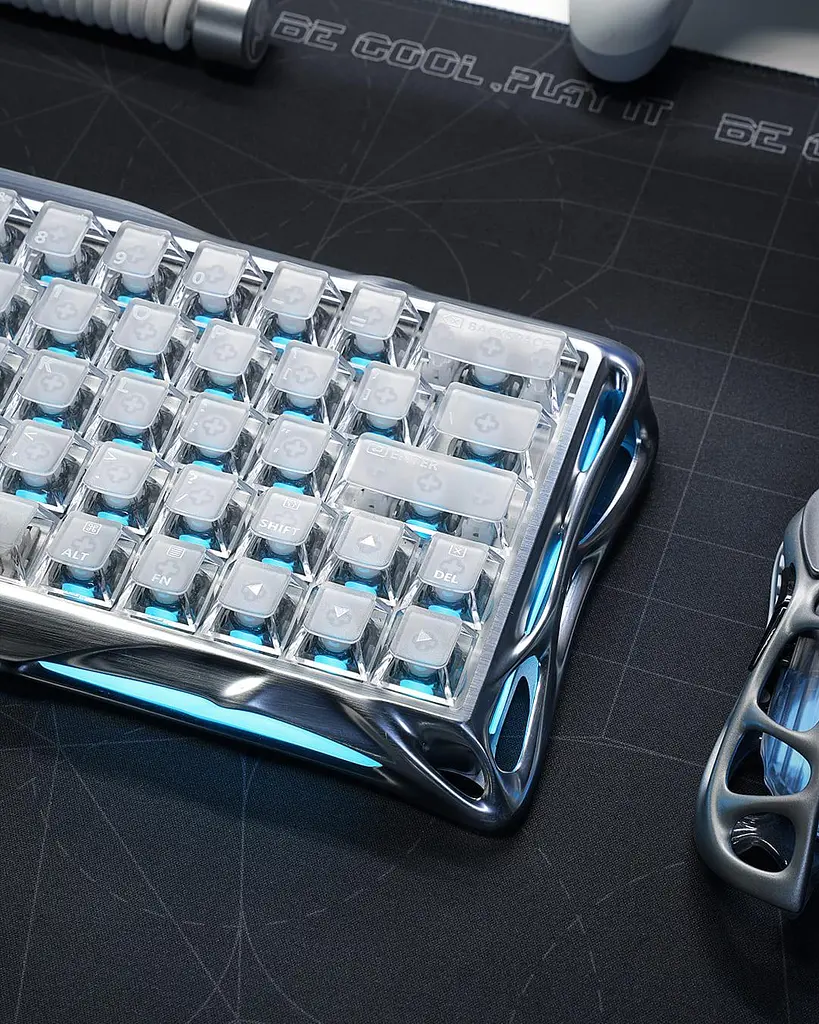 Клавіатура GravaStar Mercury V60 UFO Magnetic Gaming 8K USB-A RGB Silver Frost (GSV60PRO_XTAL_S_SLV) - фото 5