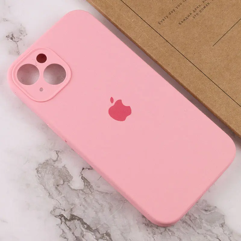 Чохол Silicone Case Full Camera Protective AA Apple iPhone 13 6.1" Розовий / Light pink - фото 4