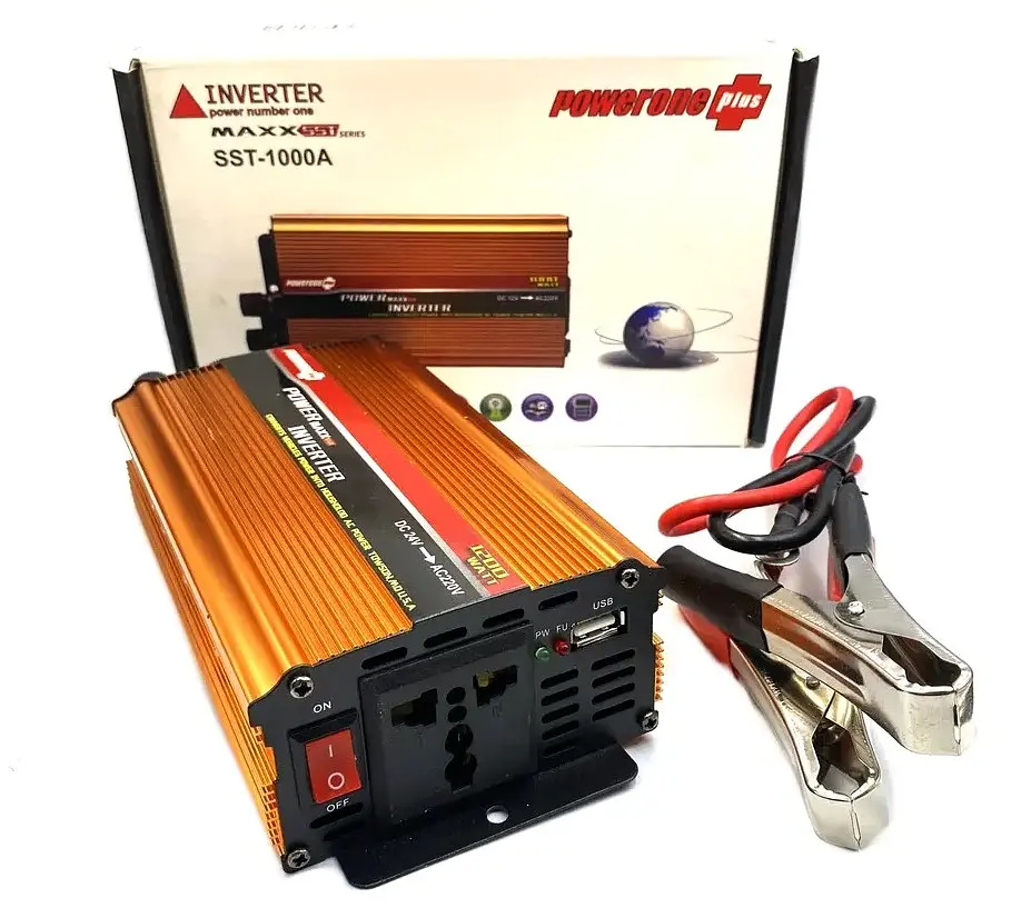 Автоінвертор-перетворювач напруги 24 V-220 V з USB, перетворювач Power One Plus AC/DC 1200 W 24 V - фото 3