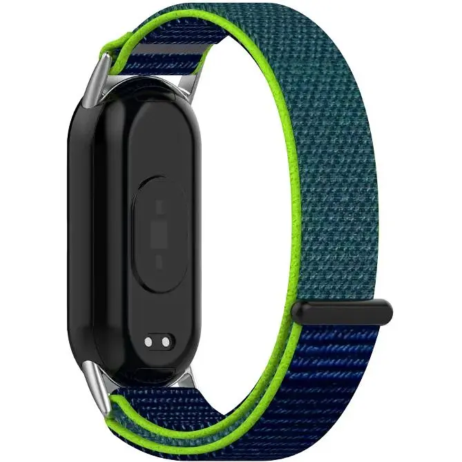 Ремінець DK CDK для Xiaomi Mi Smart Band 9 Nylon Sport Loop (018018) (blue / green) - фото 2