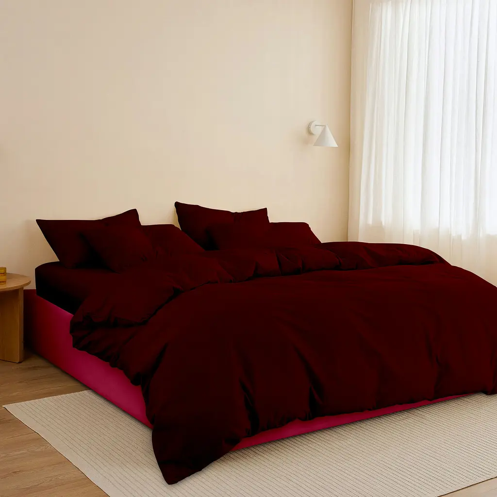 Простирадло полуторне Cosas Ruby 155х240 см (Ranfors_Bordo_155s) - фото 2