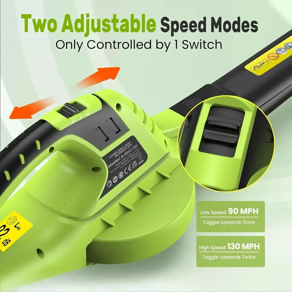 Електричний садовий повітродув з акумулятором Bigzzia Cordless Leaf Blower 20 В 1 зарядний пристрій Б/в - фото 3