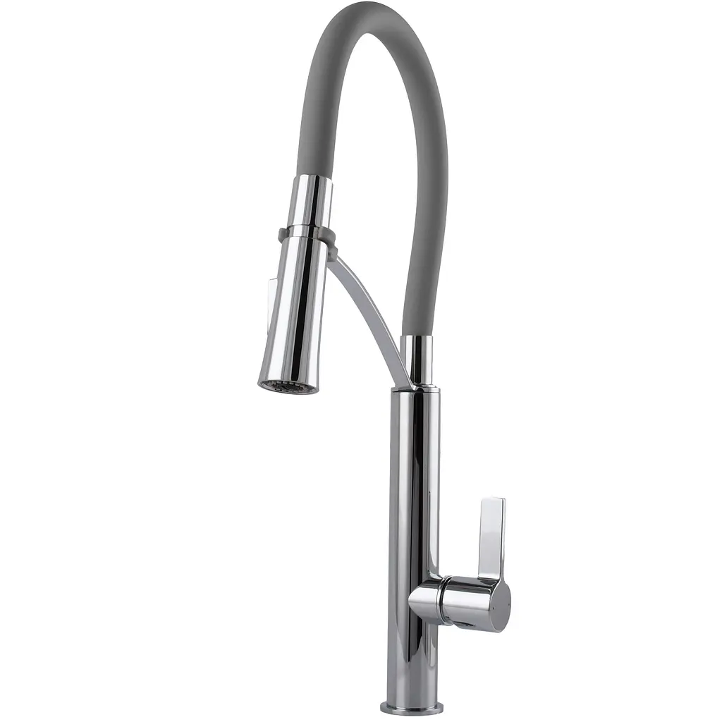 Змішувач для кухні TOPAZ MODERNO TMD-8817-H23-GR з гофро-гусаком і лійкою душ - фото 3