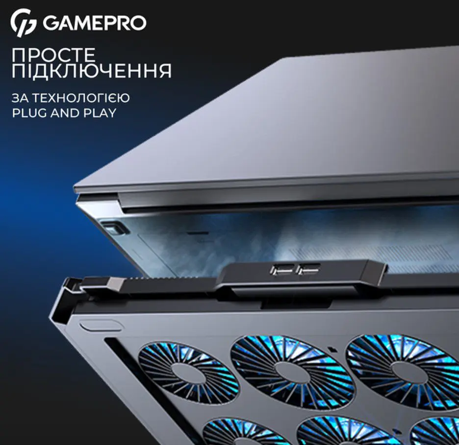 Охолоджувальна підставка для ноутбука до 17,3 дюймів GamePro GPCP-795 RGB 2xUSB 8xfans - фото 13