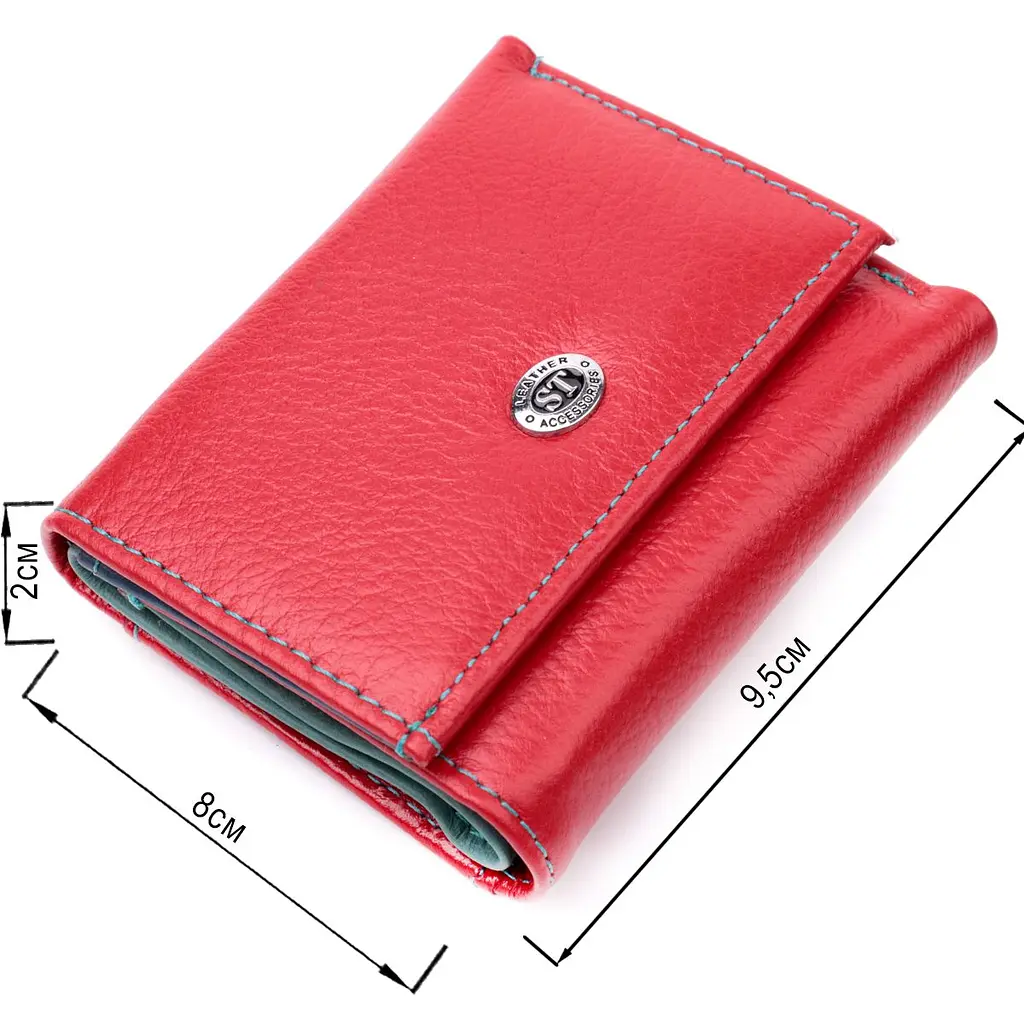 Яскравий маленький гаманець для жінок із натуральної шкіри ST Leather 19502 червоний - фото 3