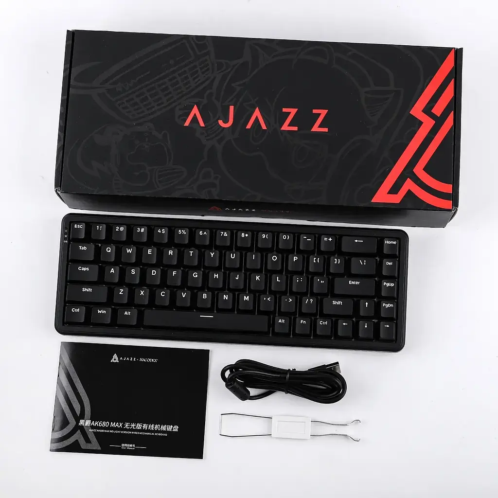 Ігрова дротова магнітна клавіатура AJAZZ AK680 MAX / RGB / Magnetic Switch / 8К / Black - фото 7