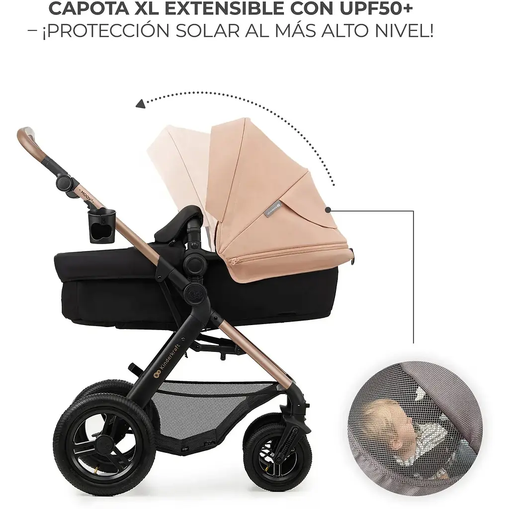 Коляска універсальна 3 в 1 Kinderkraft Moov 2 Air Sand Beige (KSMOOV02BEG0000) - фото 18
