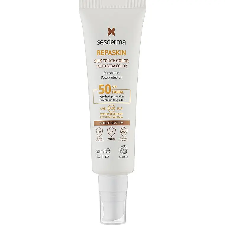 Сонцезахисний засіб для обличчя Sesderma Repaskin Silk Touch Color SPF 50, 50 мл - фото 2