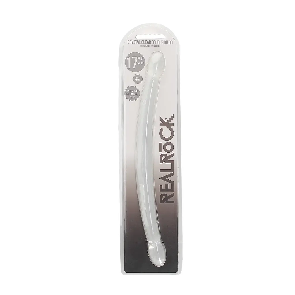 Двухсторонний фаллоимитатор RealRock Crystal Clear 17quot;, 42 см (прозрачный) - фото 2
