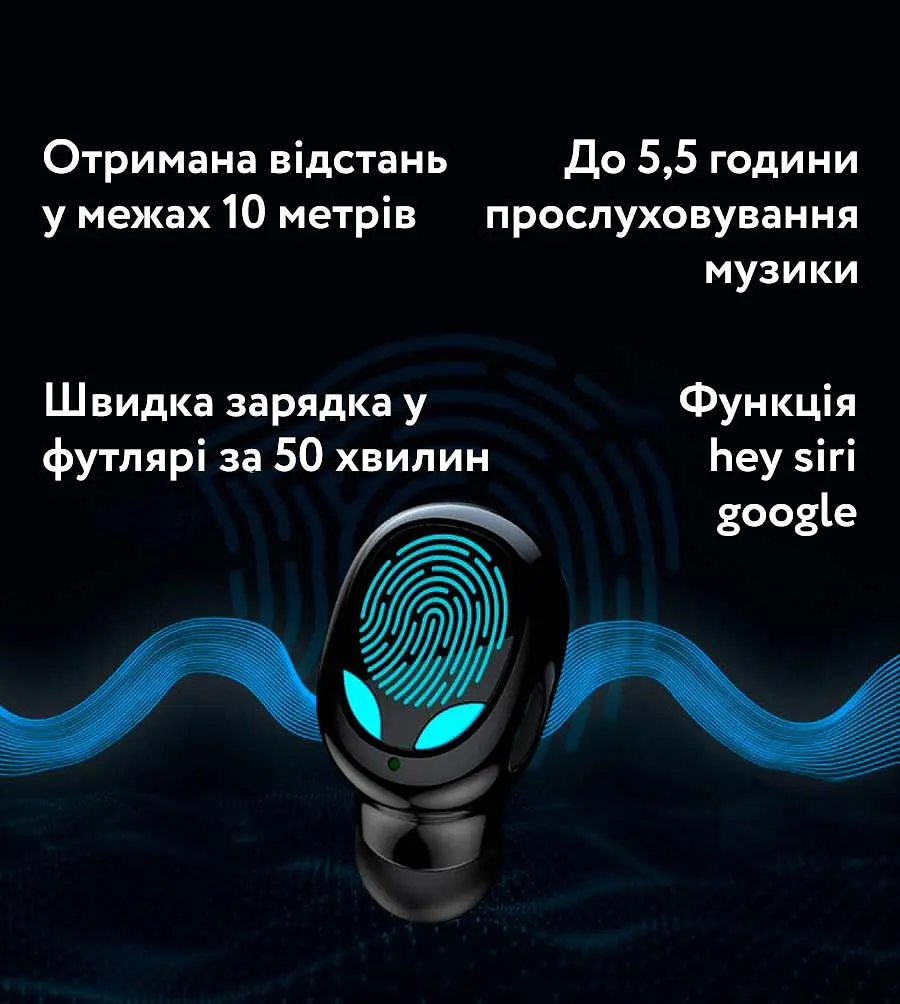 Сенсорні блютуз навушники із цифровим боксом індикатора заряду - фото 13