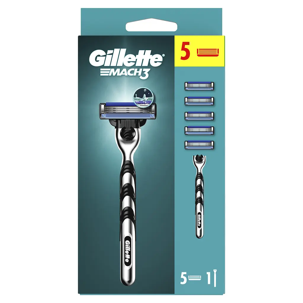 Станок для гоління Gillette Mach3, c 5 змінними картриджами - фото 2