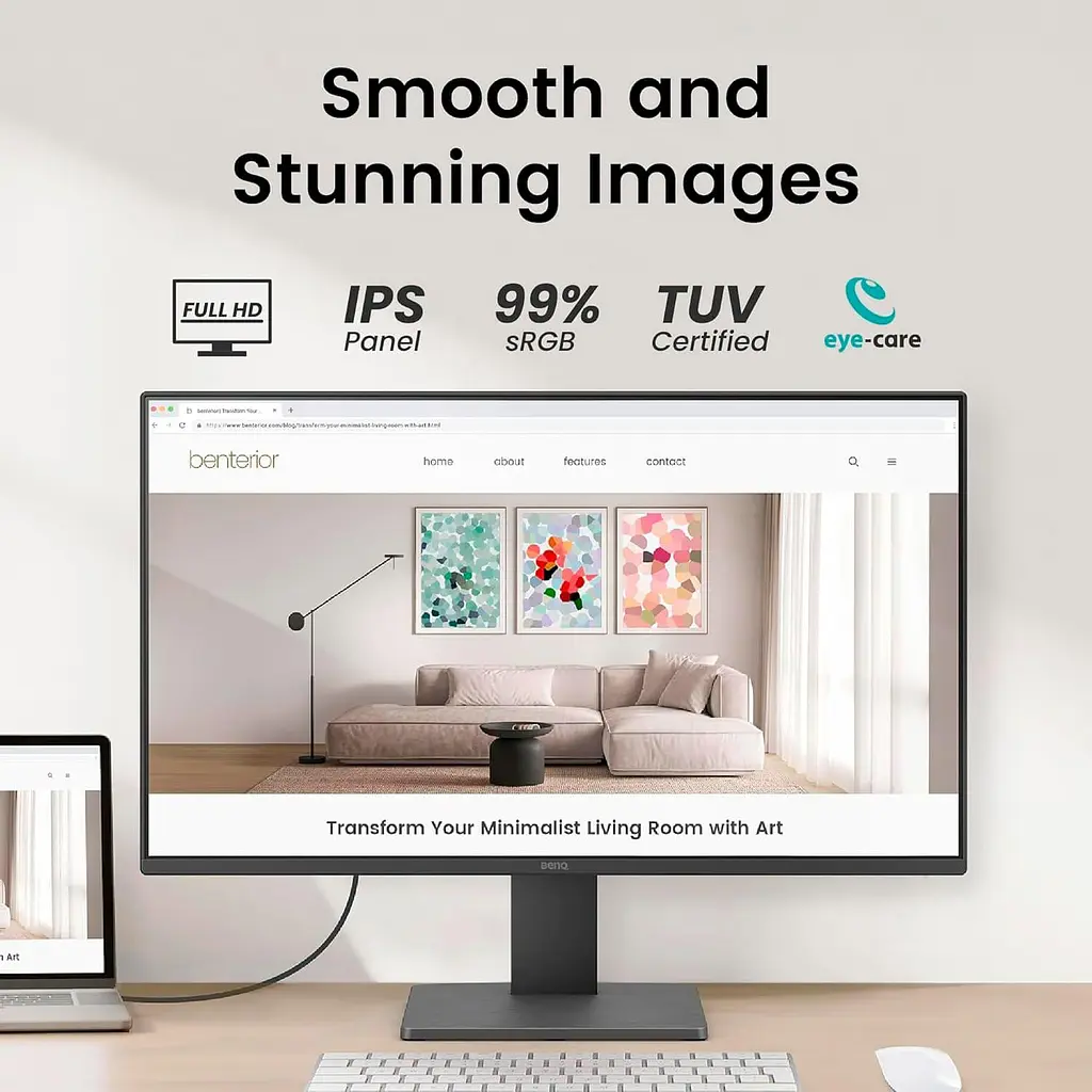 Монітор 23.8" BenQ GW2491E FHD IPS 100Hz (9H.LNHLJ.LBE) - фото 11