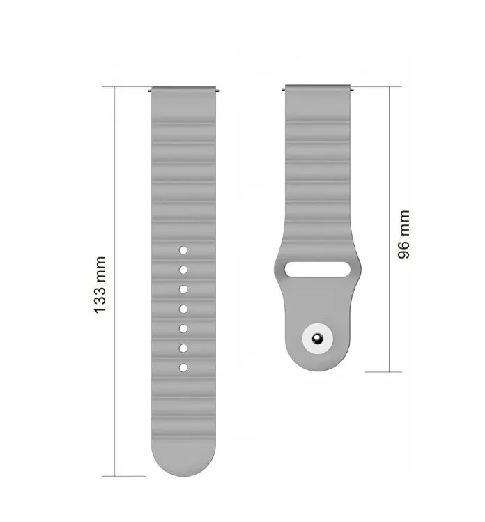 Ремінець BeWatch для Amazfit BIP/Bip Lite/Bip U/Pro/Mini/GTS/GTS 2 (E)/GTR 42мм силіконовий 20 мм Wave Сірий (1010707) - фото 4